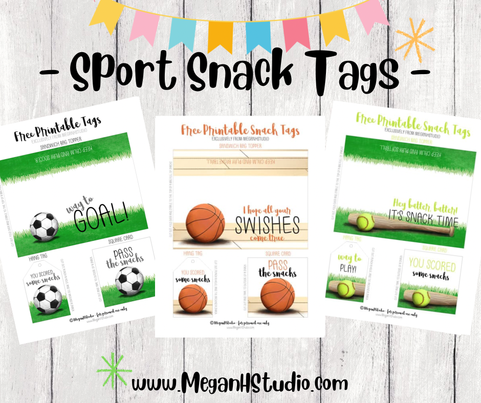 Sports theme birthday party favor gift tags