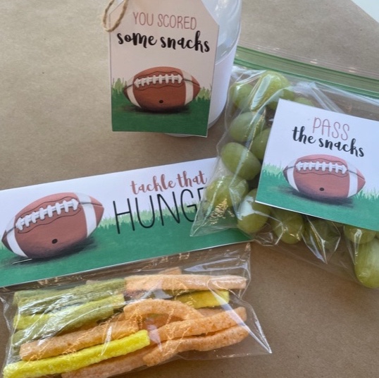 football themed printable snack tags and bag toppers