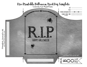 Free printable Halloween treat bag cut out template