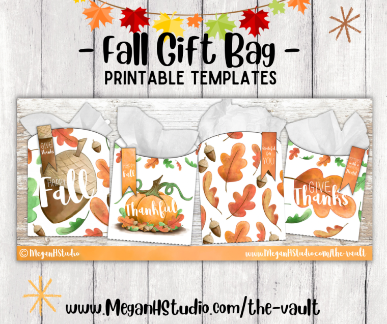 free gift bag template for thanksgiving