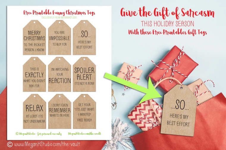 funny christmas gift tags, gift tag printables for christmas, DIY free printable holiday gift tags