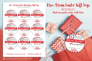 free from santa gift tags, secret santa ideas, gift tag template holiday