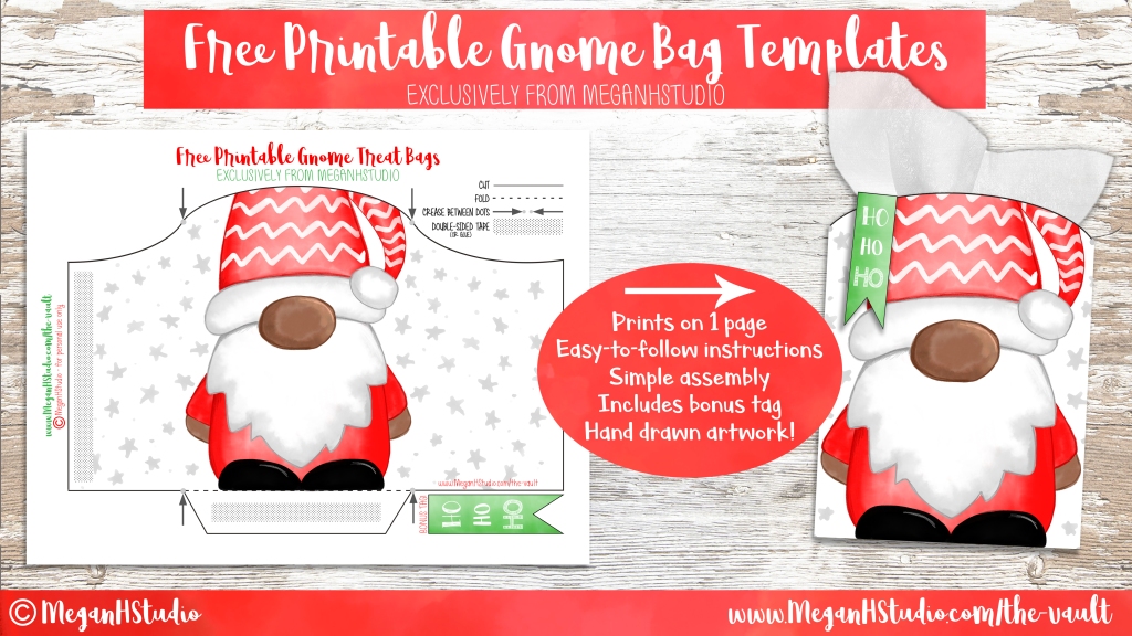 free printable christmas favor bags, party favor bags for the holidays template