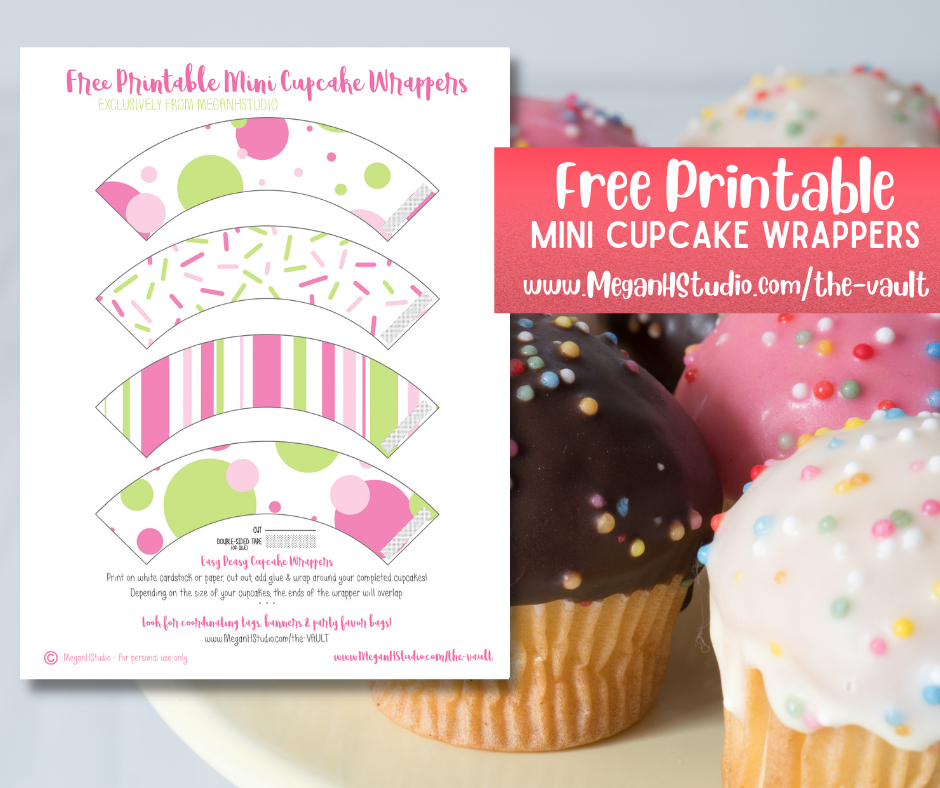mini cupcake wrapper download pink