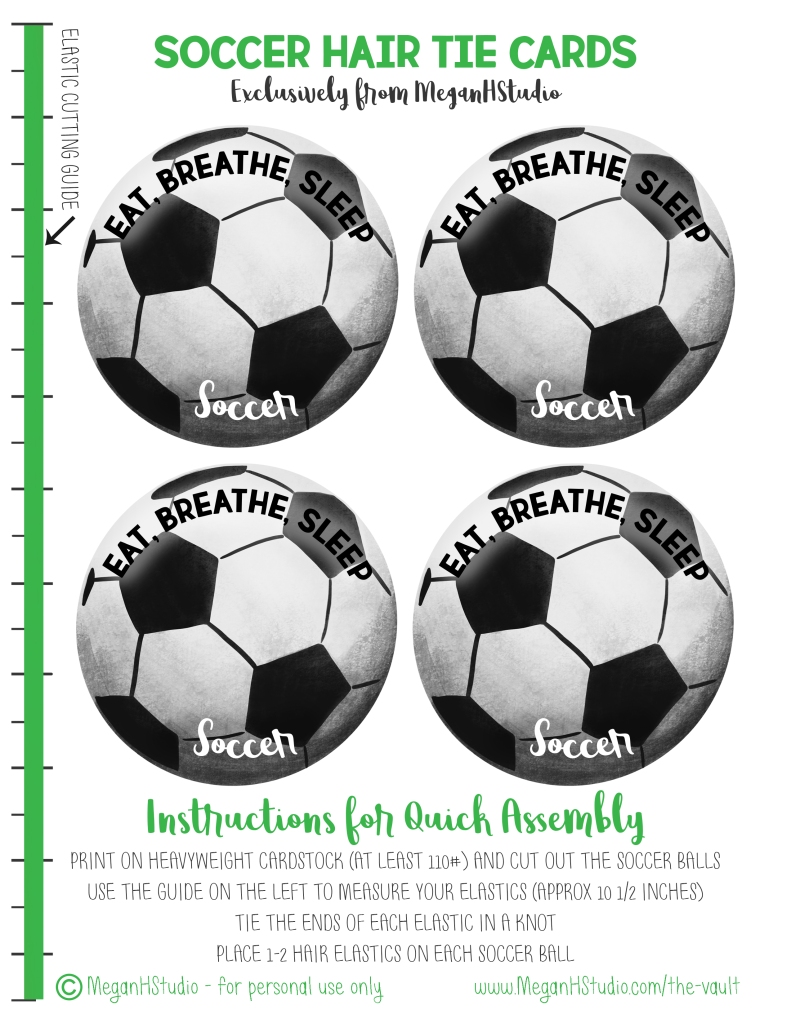 eat breathe sleep soccer free printable hair tie cards from meganhstudio 