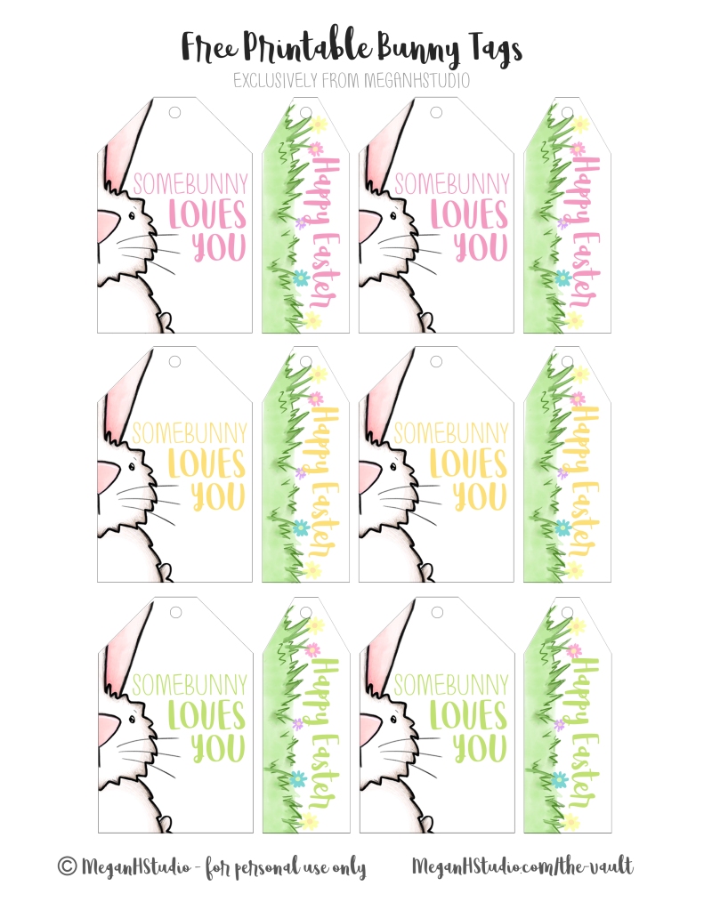 easter gift tag download, free printable bunny tags