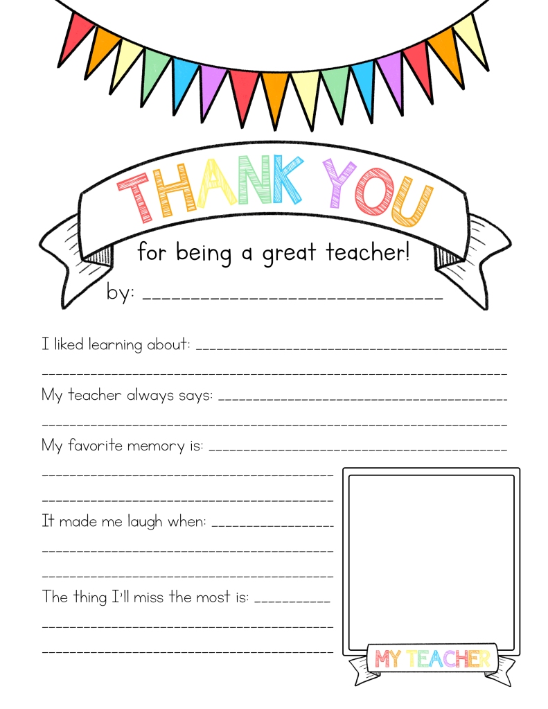 thank you for being a great teacher, teacher appreciation letter template for students