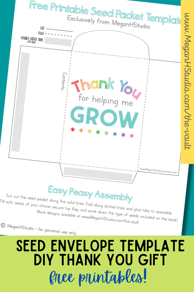 thank you for helping me grow seed packet template with sunflowers free printable