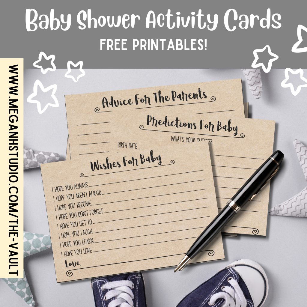 advice for the parents free printable baby shower activity cards, meganhstudio, neutral baby shower ideas
