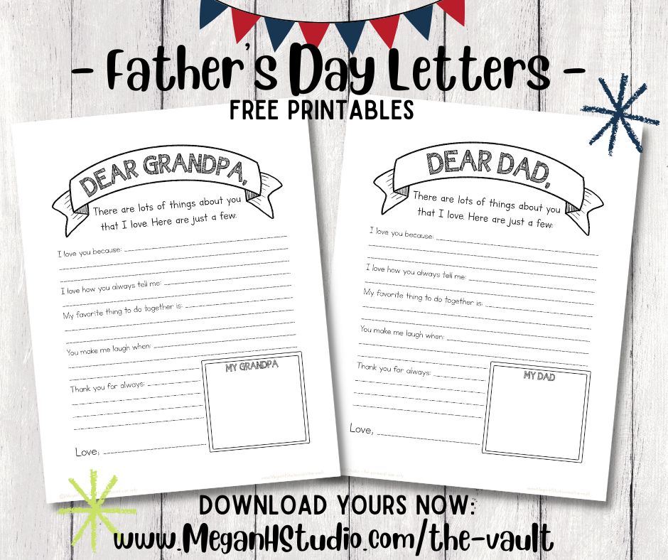 father's day letter templates, dear dad letter template, dear grandpa father's day letter templates free printables