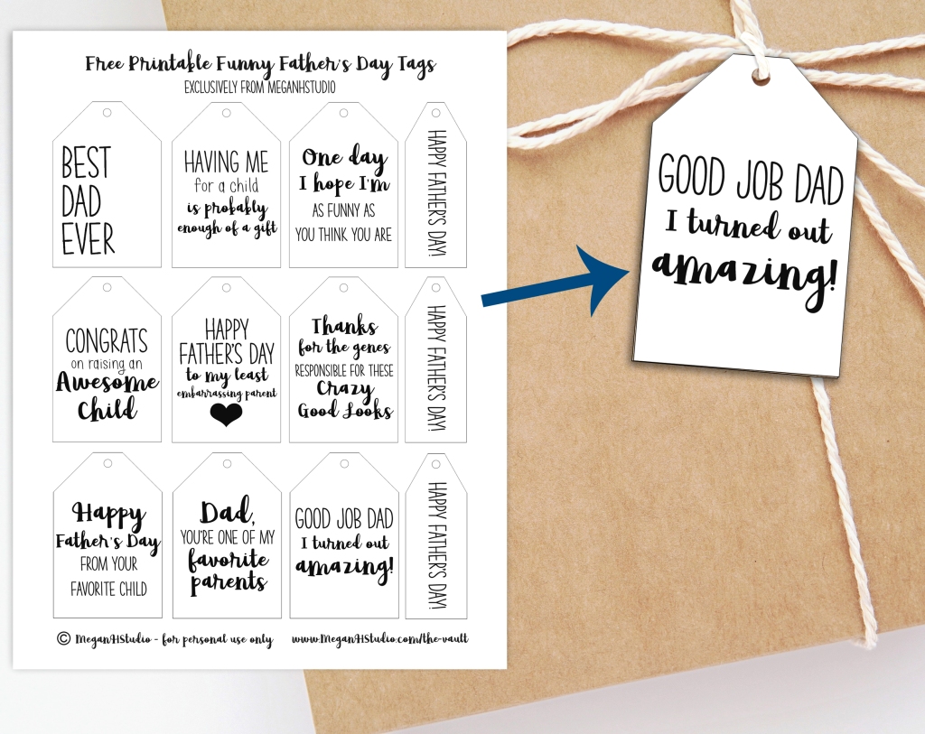 good job dad i turned out amazing gift tags, free printable templates for funny father's day gift tags