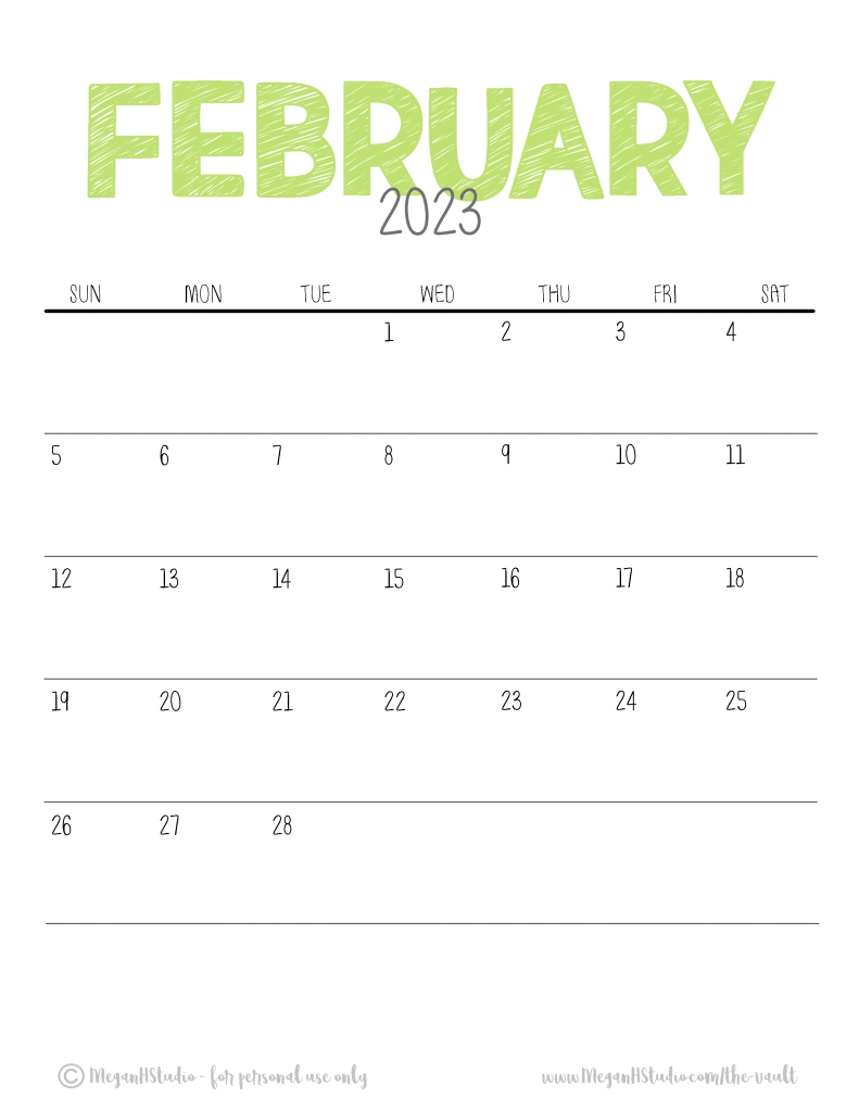 february 2023 free printable calendar blank